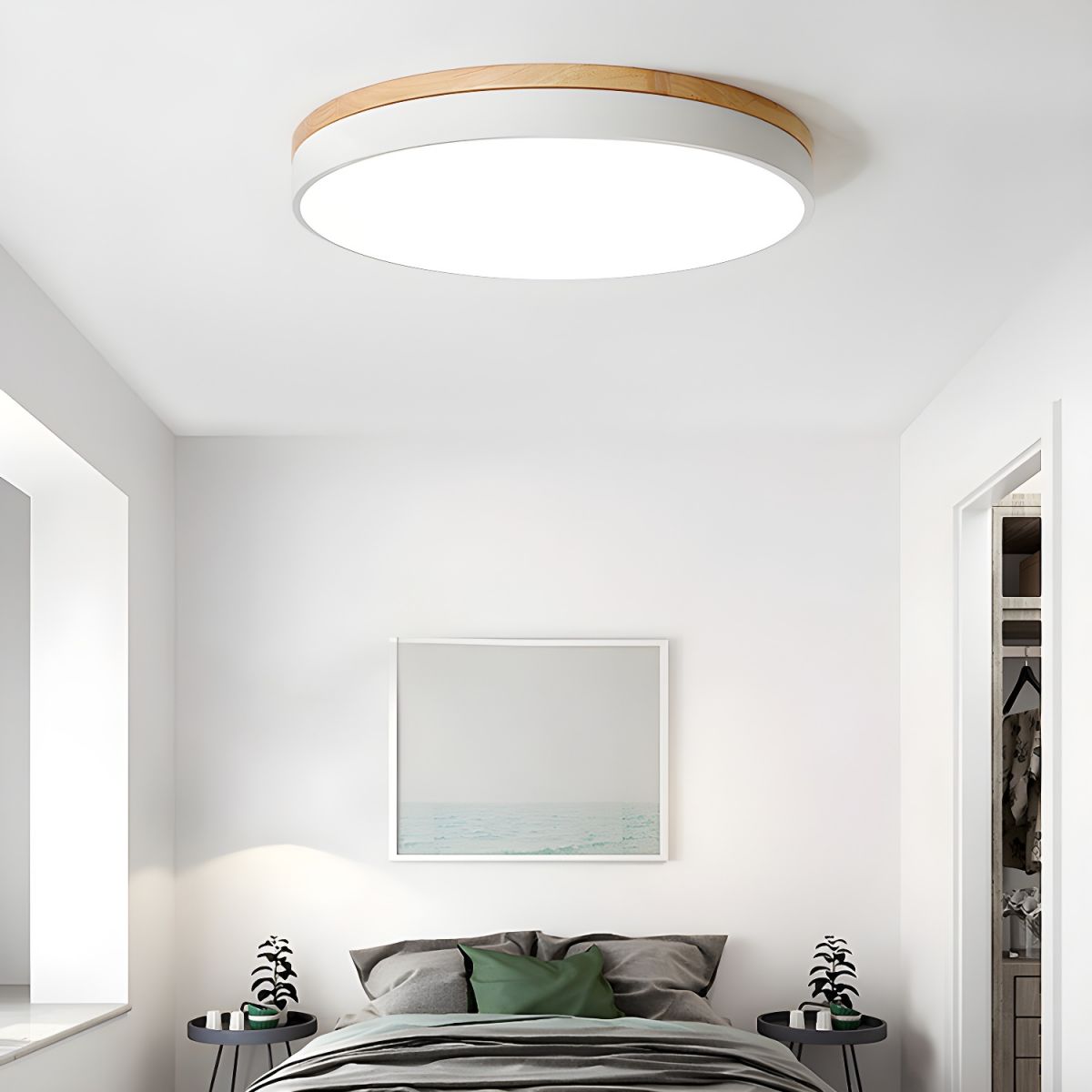 Mireth Ceiling Light Circular Wood Grey Modern Minimalist-Neutral Decor