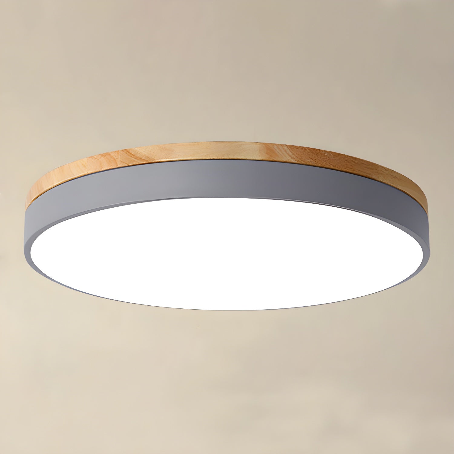 Mireth Ceiling Light Circular Wood Grey Modern Minimalist-Neutral Decor