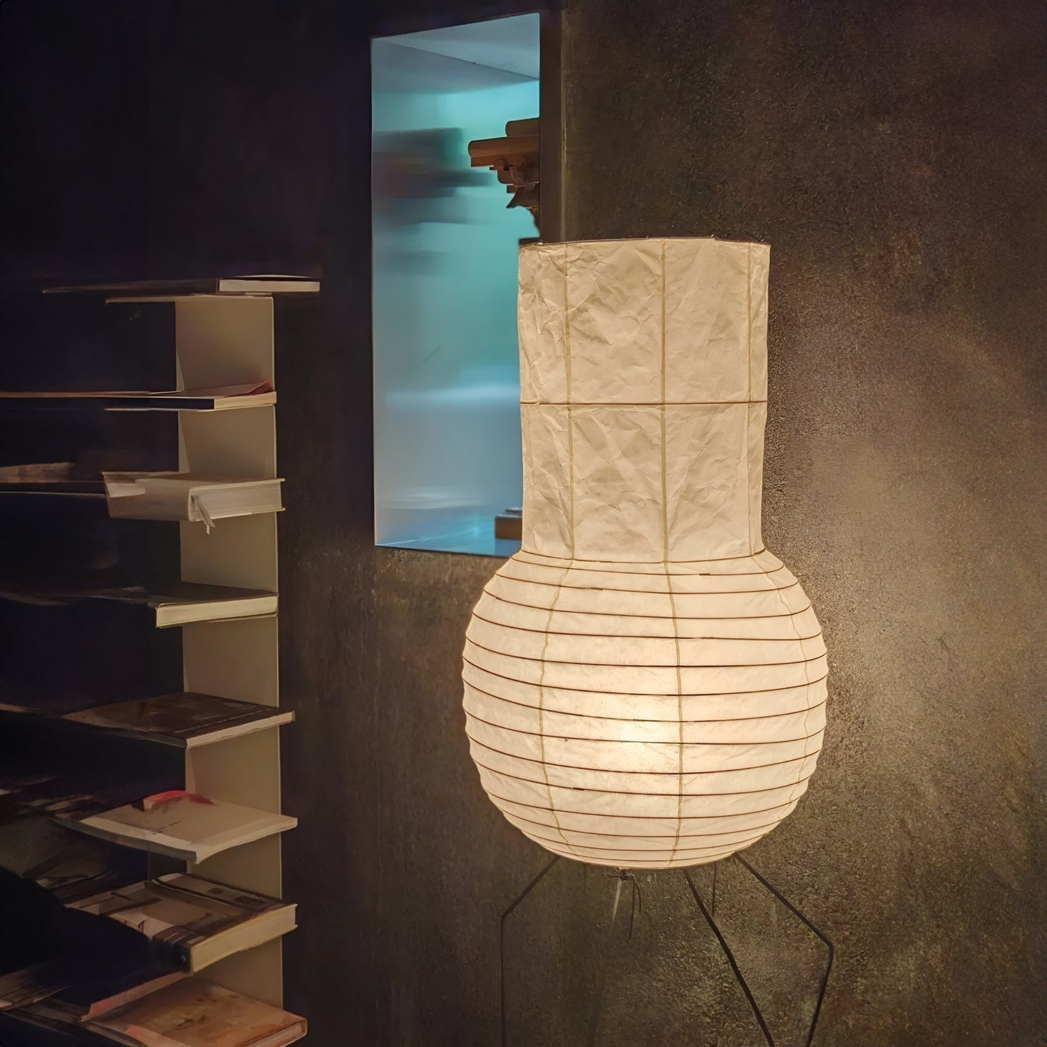 Brandy Vintage Paper Table Lamp-Neutral Decor