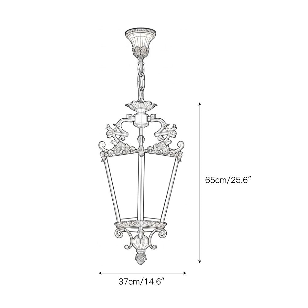 The Zaragoza Lantern Pendant Lamp hanging in a stylish entryway.