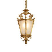Zaragoza Lantern Pendant Lamp in brass finish against a plain background.
