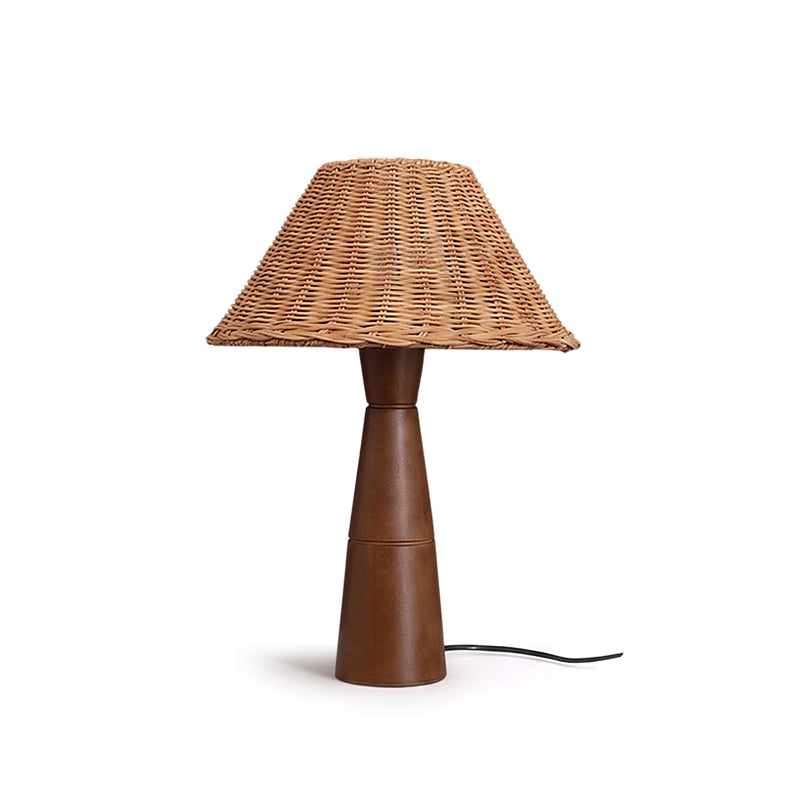 The base of the Zaya Table Lamp showing its solid wood construction.