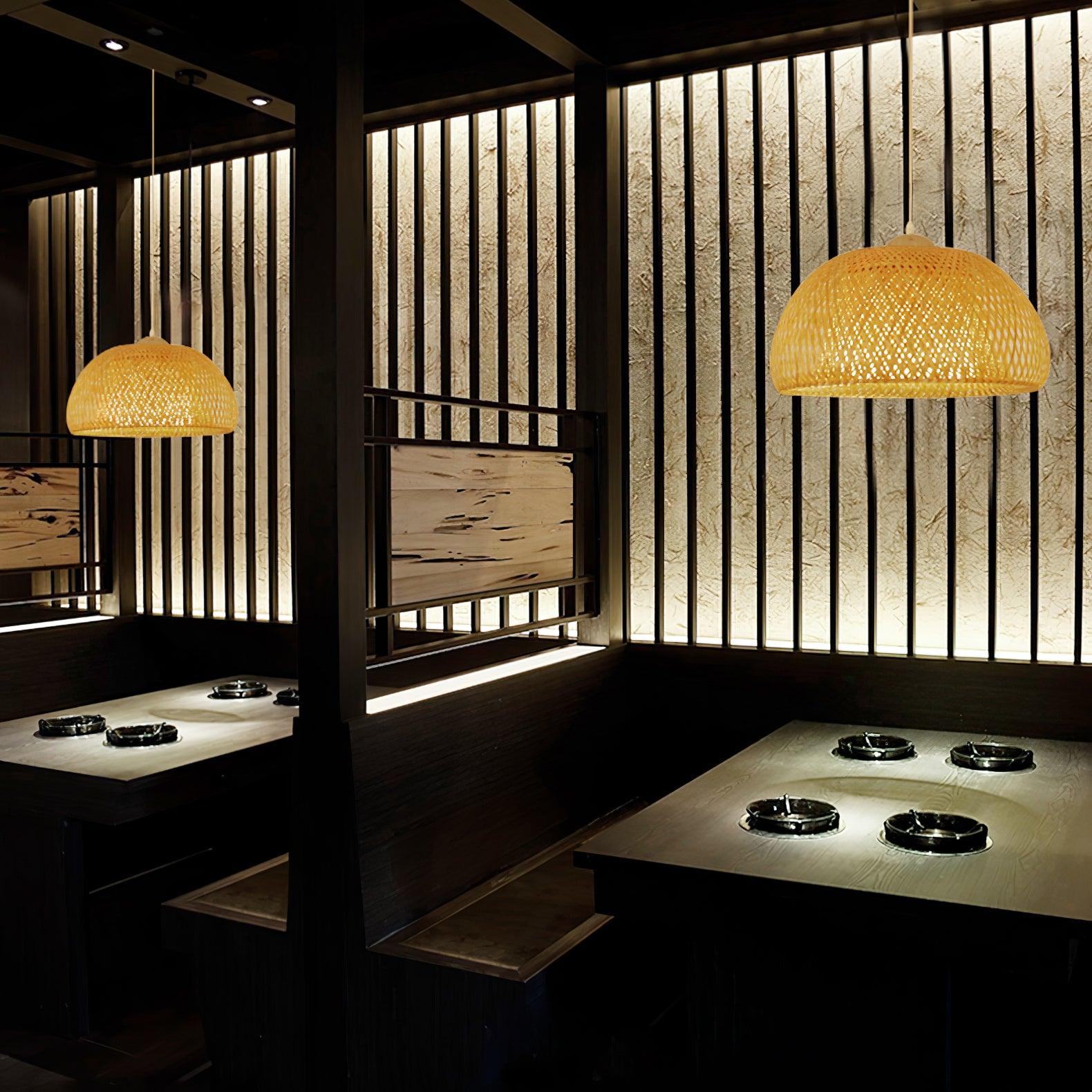 Trtvin Unique Natural Bamboo Pendant Light-Neutral Decor