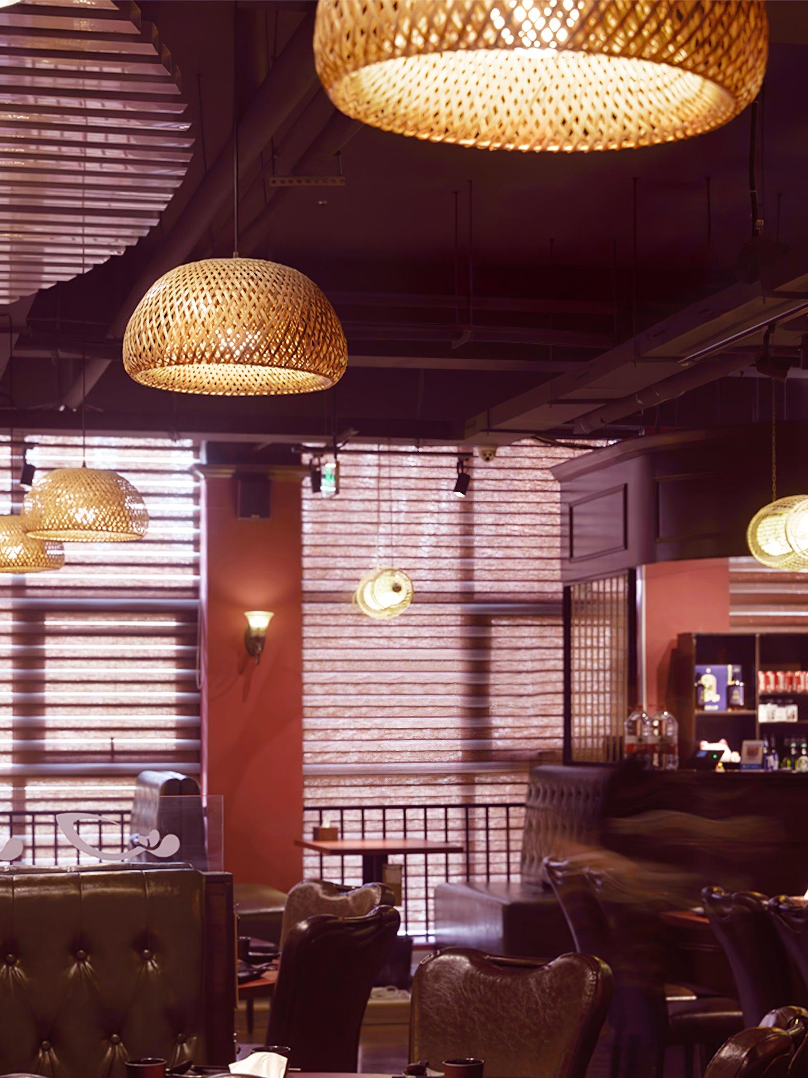 Trtvin Unique Natural Bamboo Pendant Light-Neutral Decor