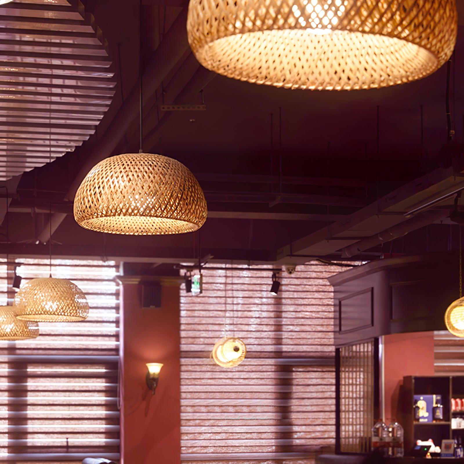 Trtvin Unique Natural Bamboo Pendant Light-Neutral Decor