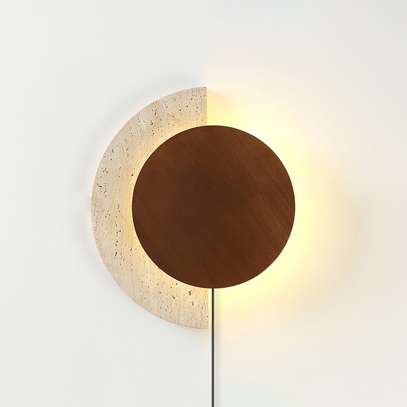 Crescent Halo Plug-in Wall Sconce-Neutral Decor
