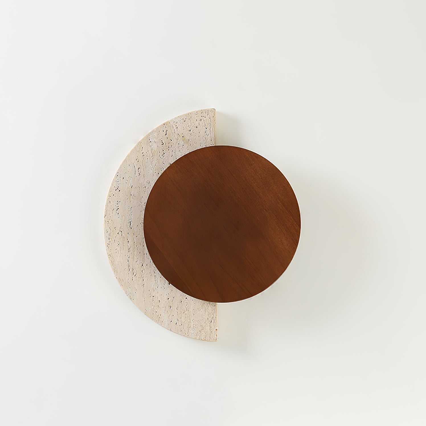 Coraeen Half-Moon Travertine Wall Light-Neutral Decor