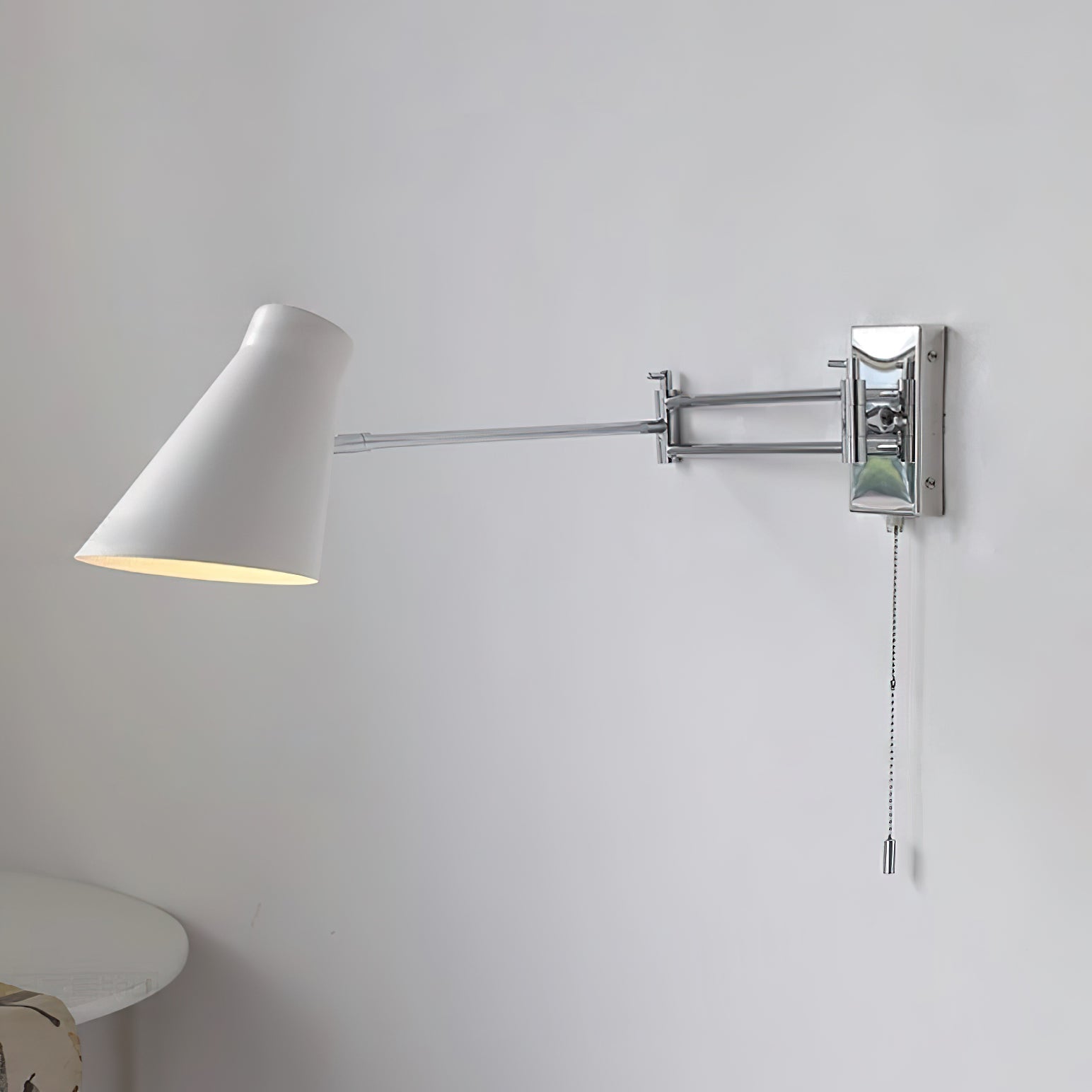 Wall Lamp Swing Arm Chrome Adjustable Industrial