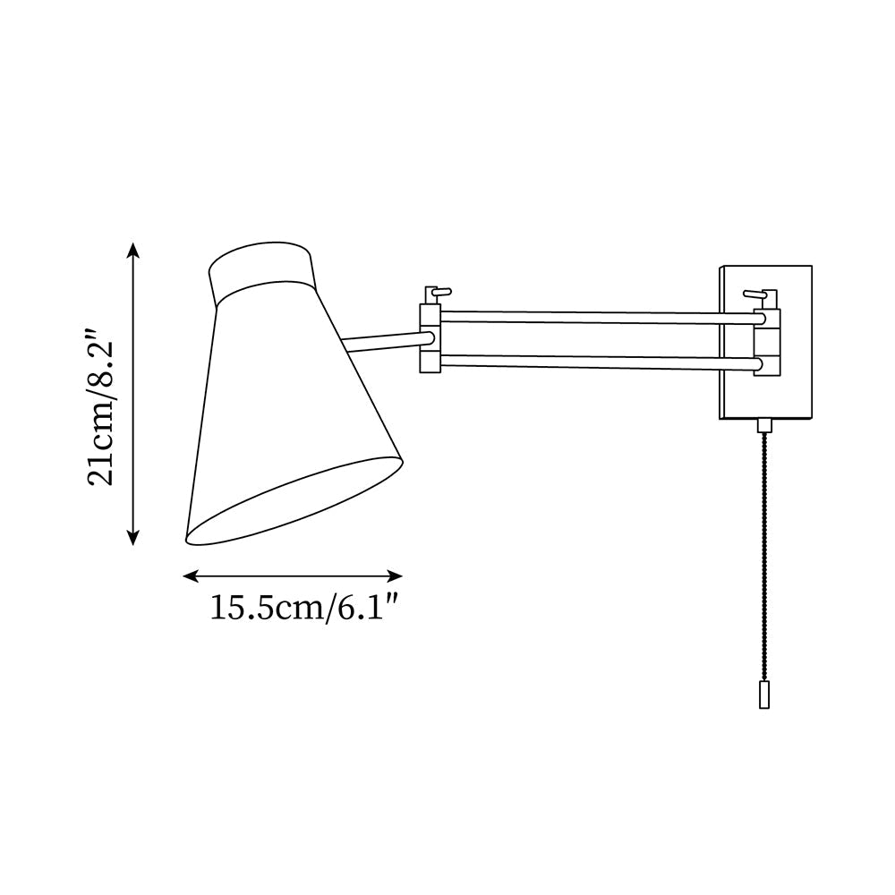 Wall Lamp Swing Arm Chrome Adjustable Industrial
