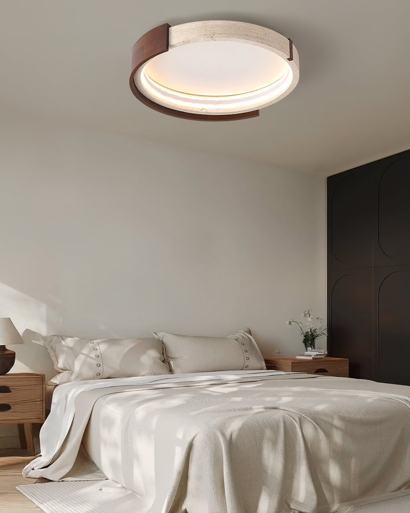Lifestyle image featuring the Zenova Ceiling Light above a dining area.