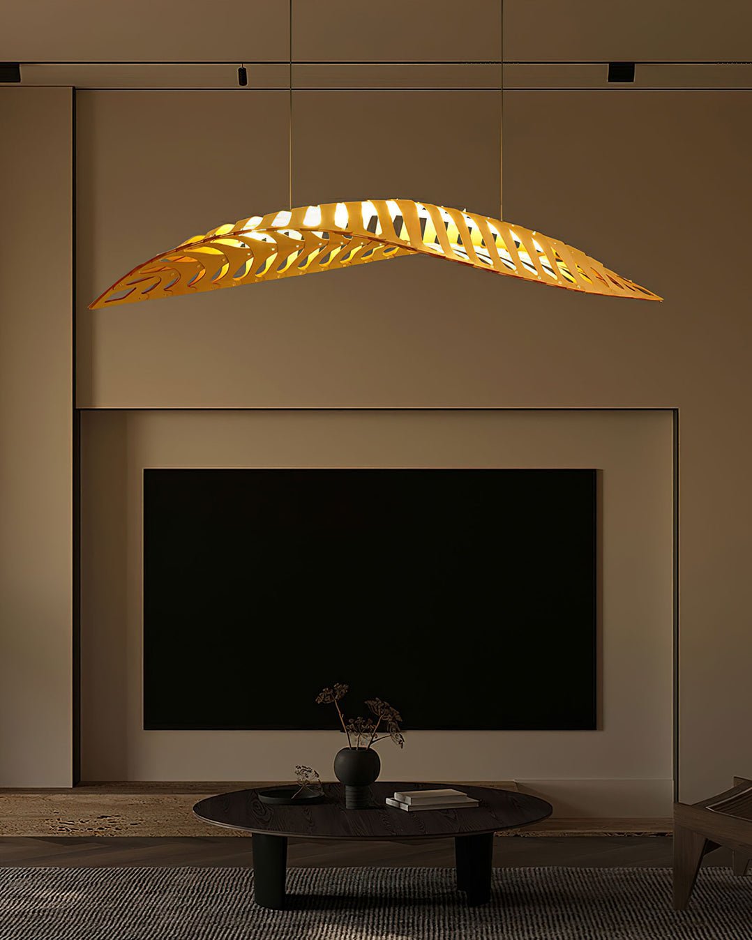 Veliren Leaf Wood Pendant Light-Neutral Decor