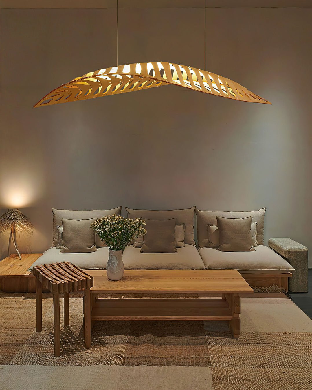 Veliren Leaf Wood Pendant Light-Neutral Decor