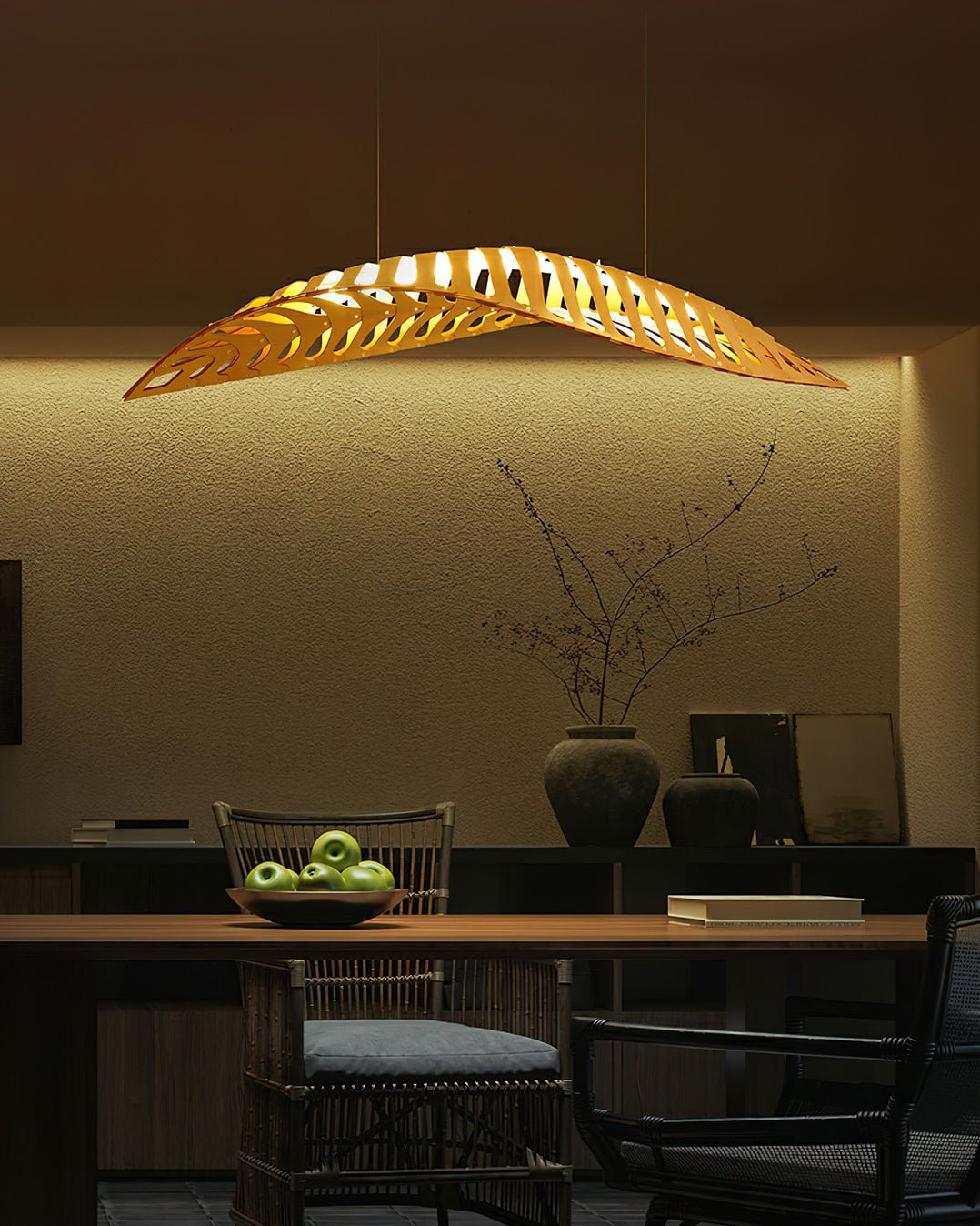 Veliren Leaf Wood Pendant Light-Neutral Decor