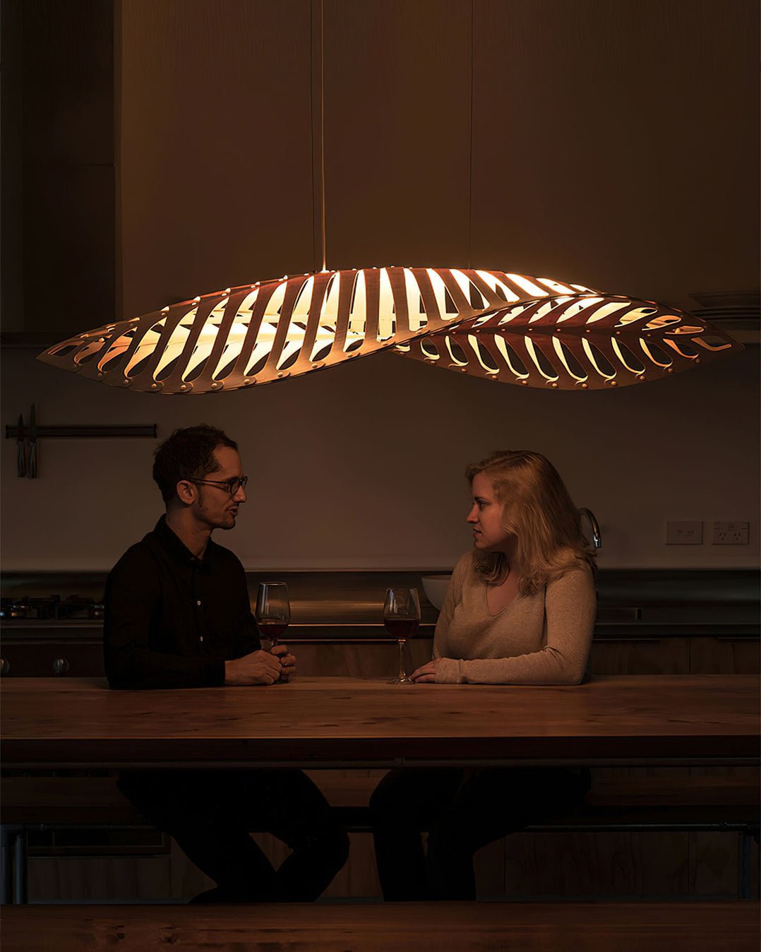 Veliren Leaf Wood Pendant Light-Neutral Decor