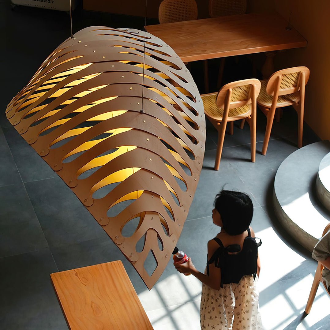 Veliren Leaf Wood Pendant Light-Neutral Decor