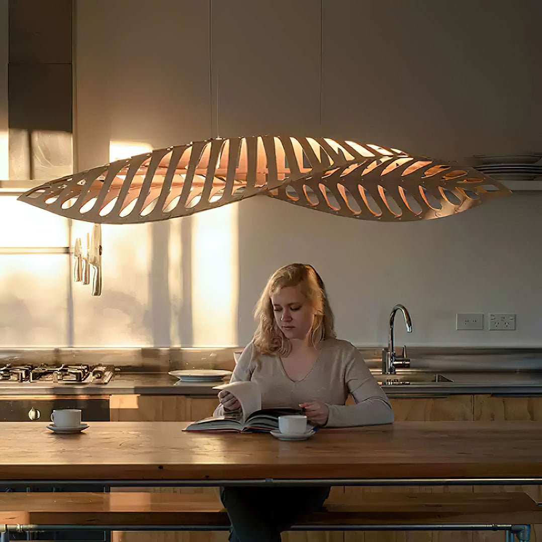 Veliren Leaf Wood Pendant Light-Neutral Decor