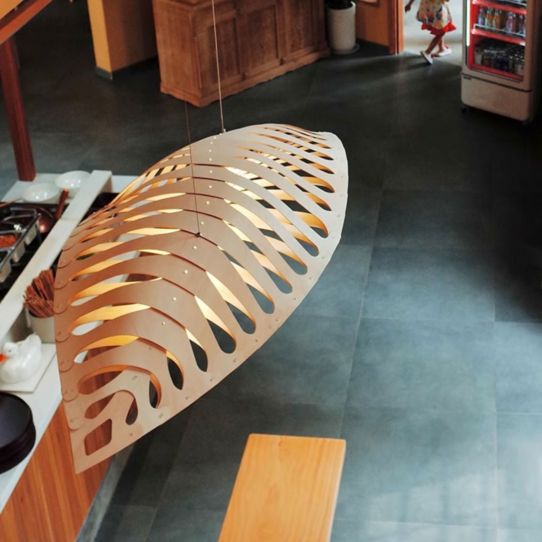 Veliren Leaf Wood Pendant Light-Neutral Decor