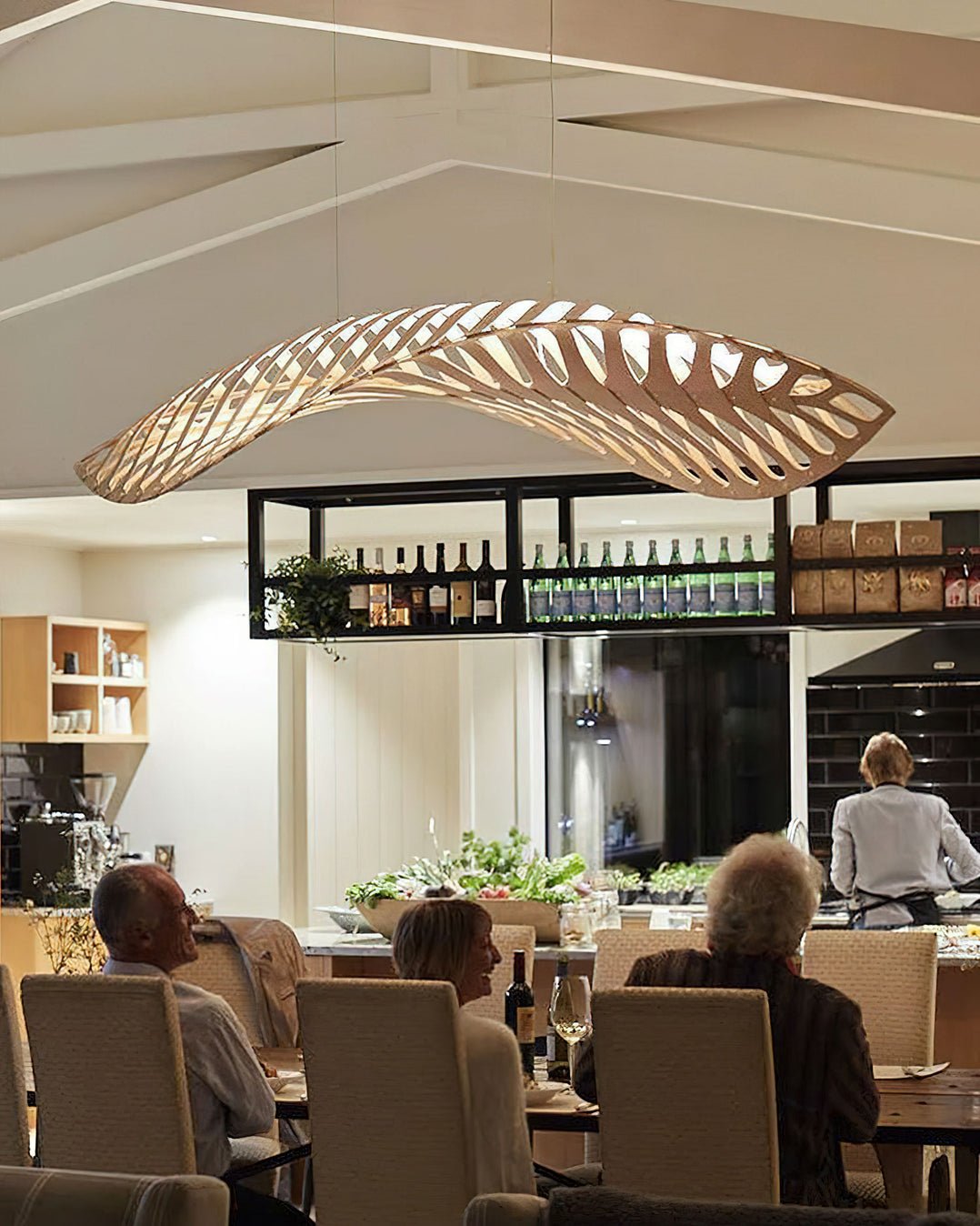 Veliren Leaf Wood Pendant Light-Neutral Decor