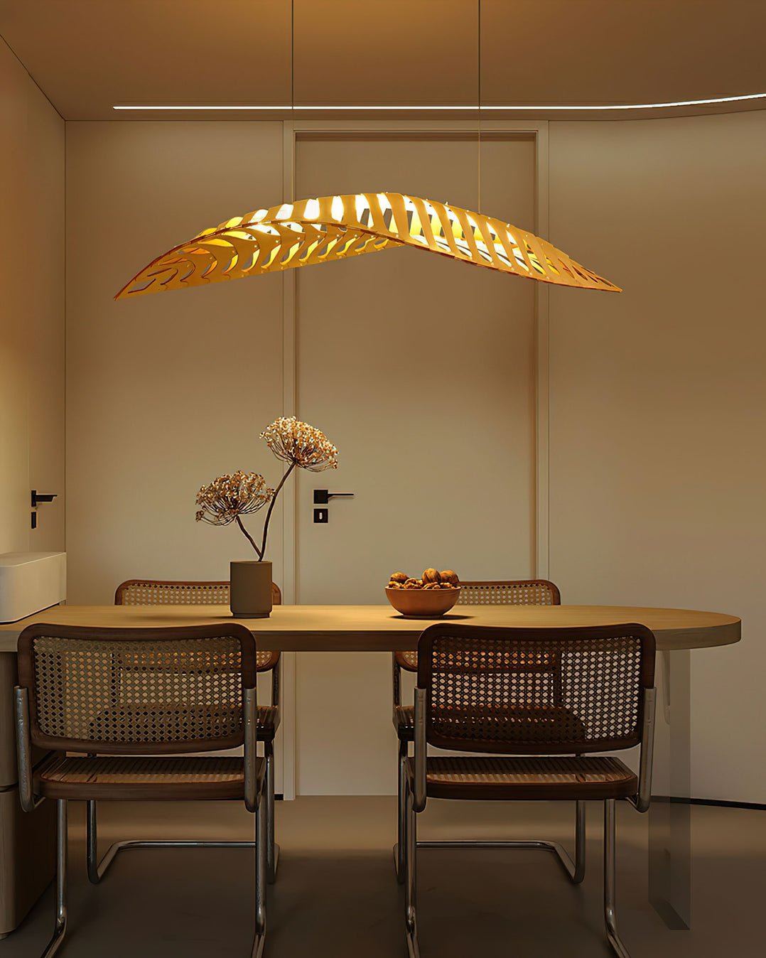 Veliren Leaf Wood Pendant Light-Neutral Decor