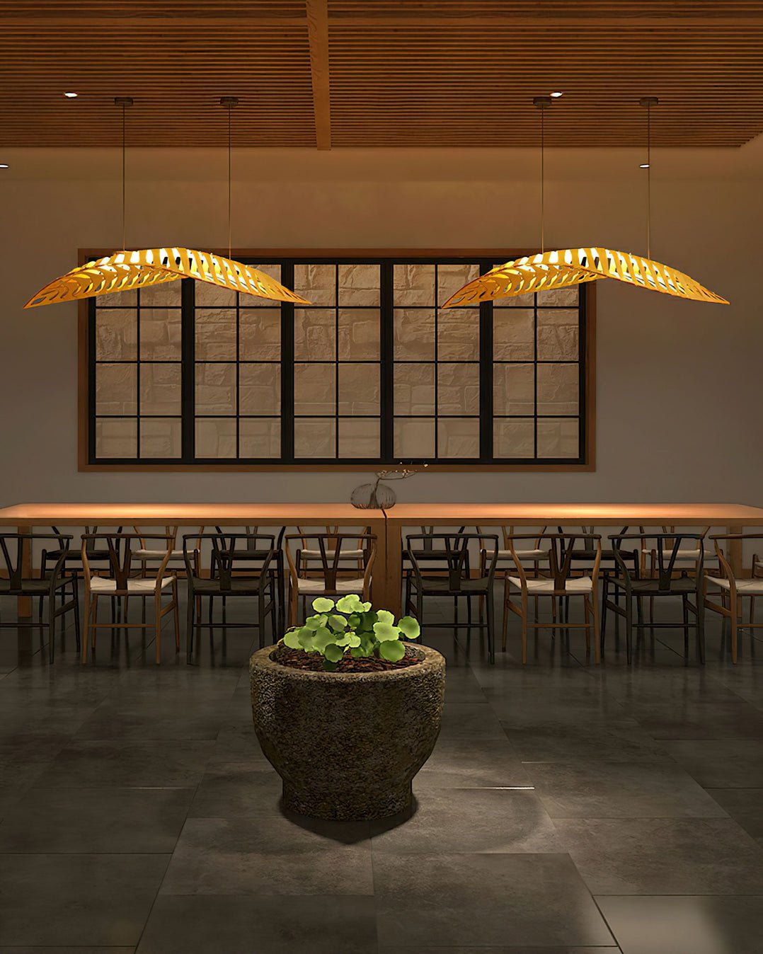 Veliren Leaf Wood Pendant Light-Neutral Decor