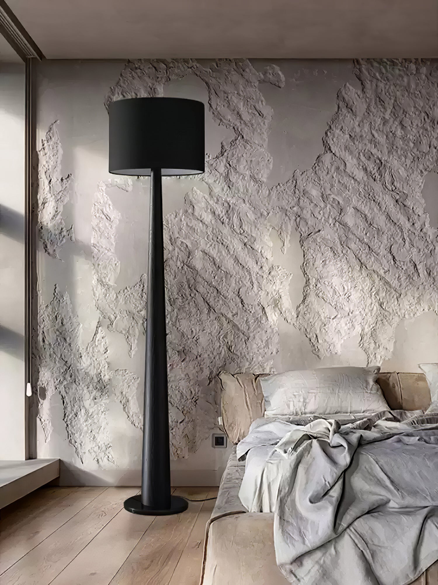 Ersilir Cylindrical Wood Floor Lamp-Neutral Decor