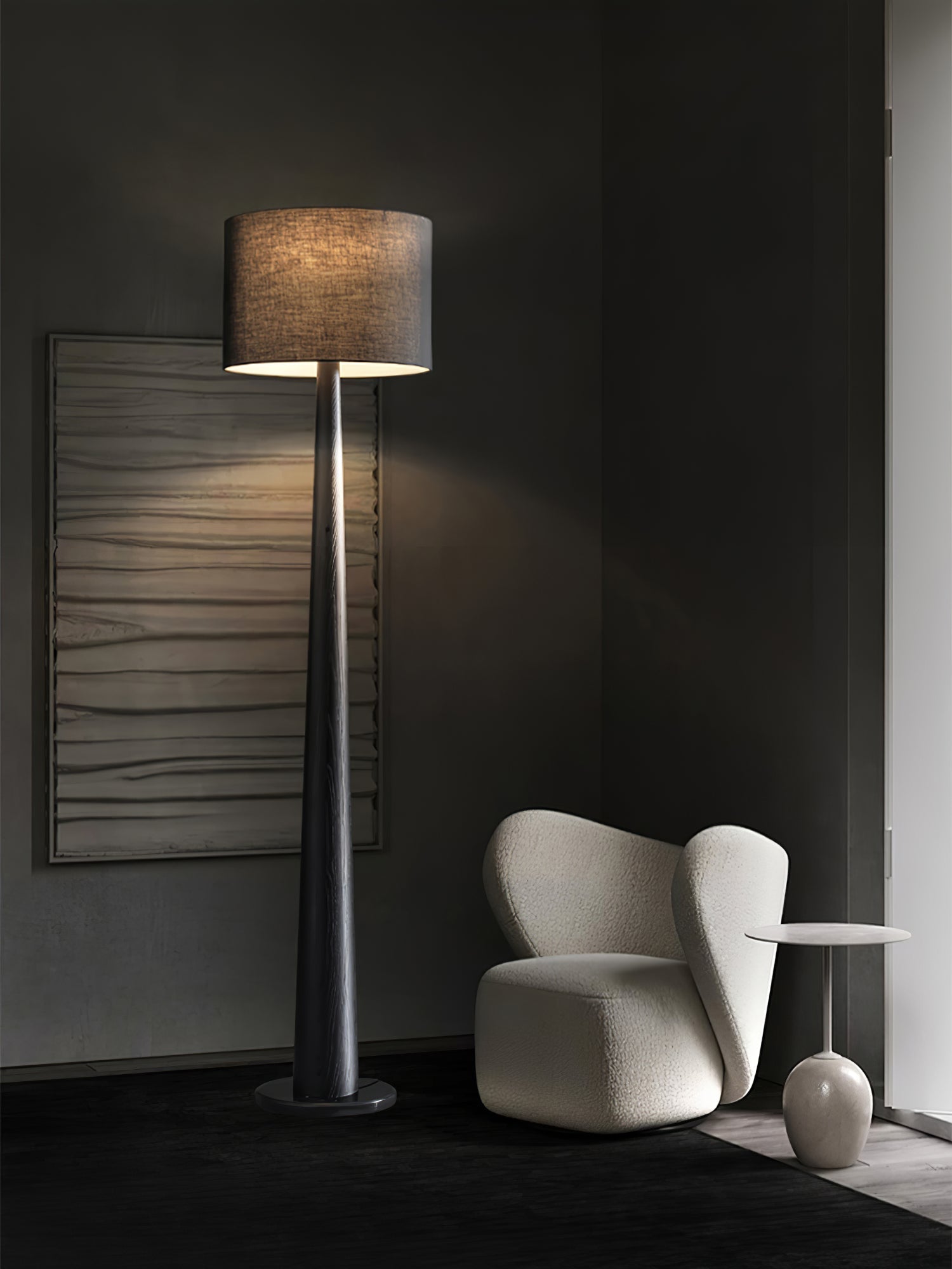Ersilir Cylindrical Wood Floor Lamp-Neutral Decor