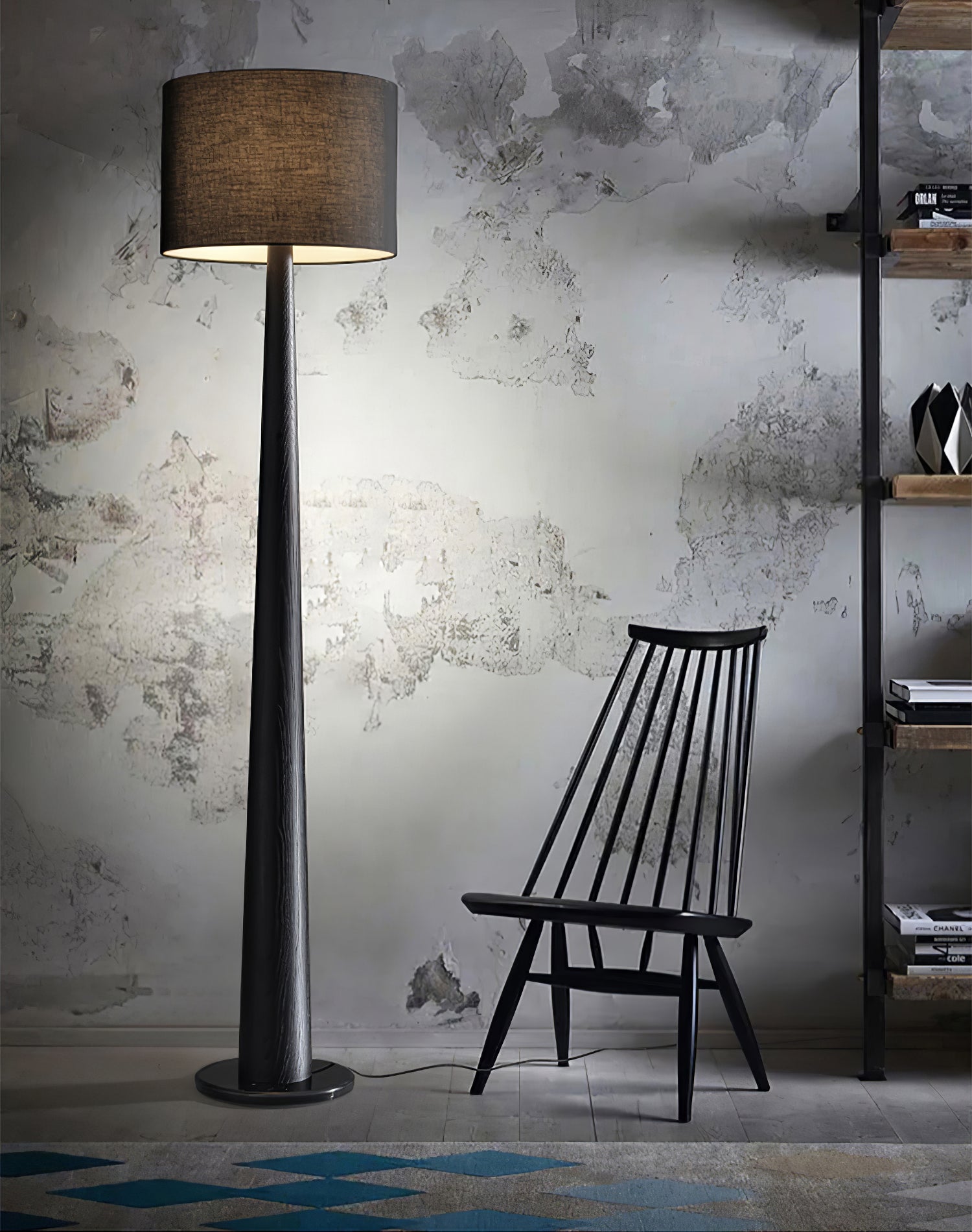 Ersilir Cylindrical Wood Floor Lamp-Neutral Decor