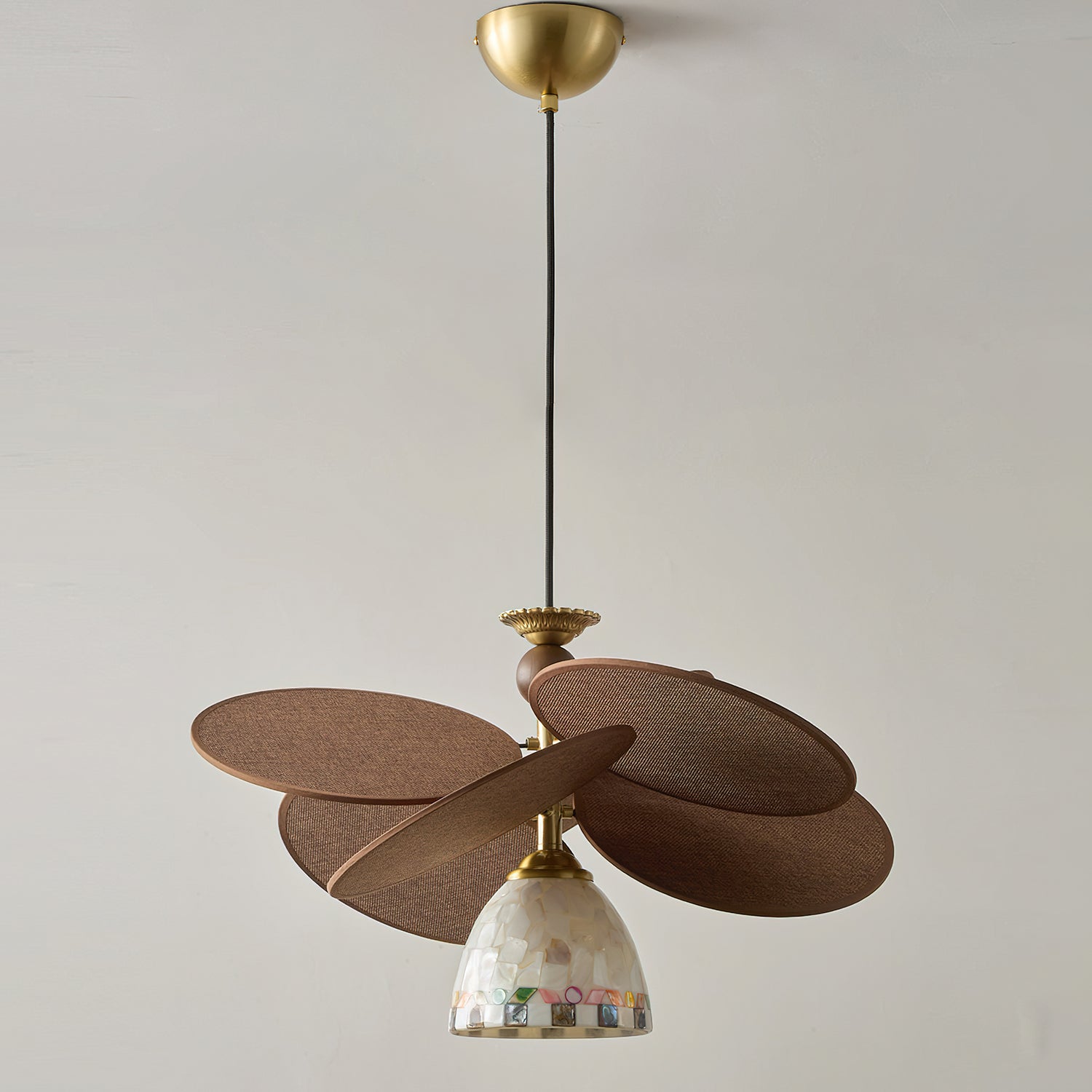 Zinnia Flora Chandelier, 1-light model, shown unlit.