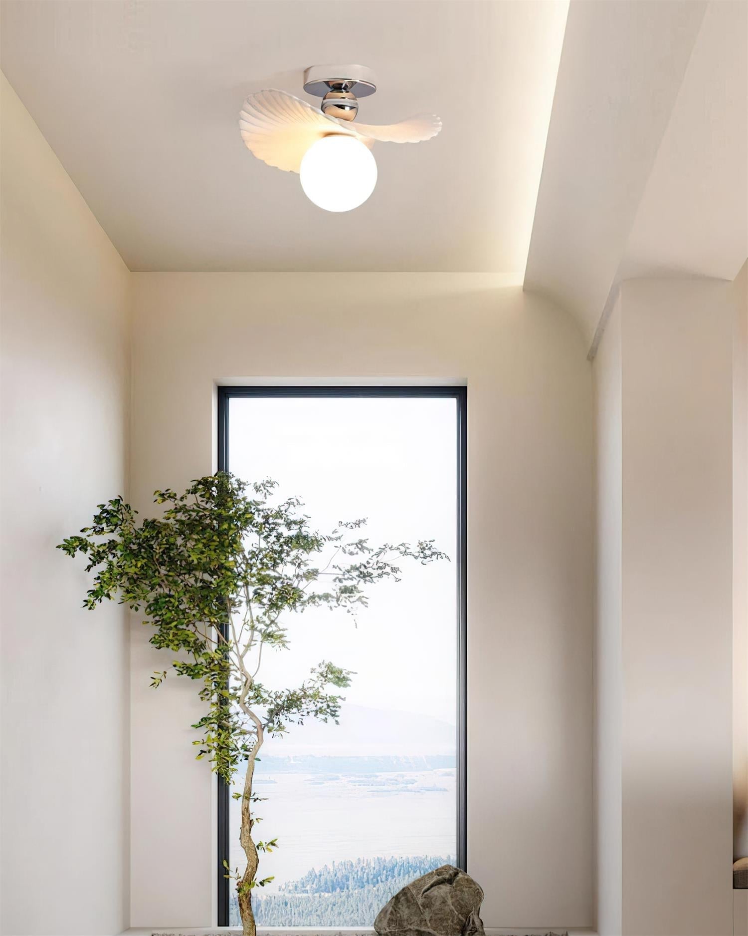 Ilyon Modern Winged Frosted Shade Ceiling Light