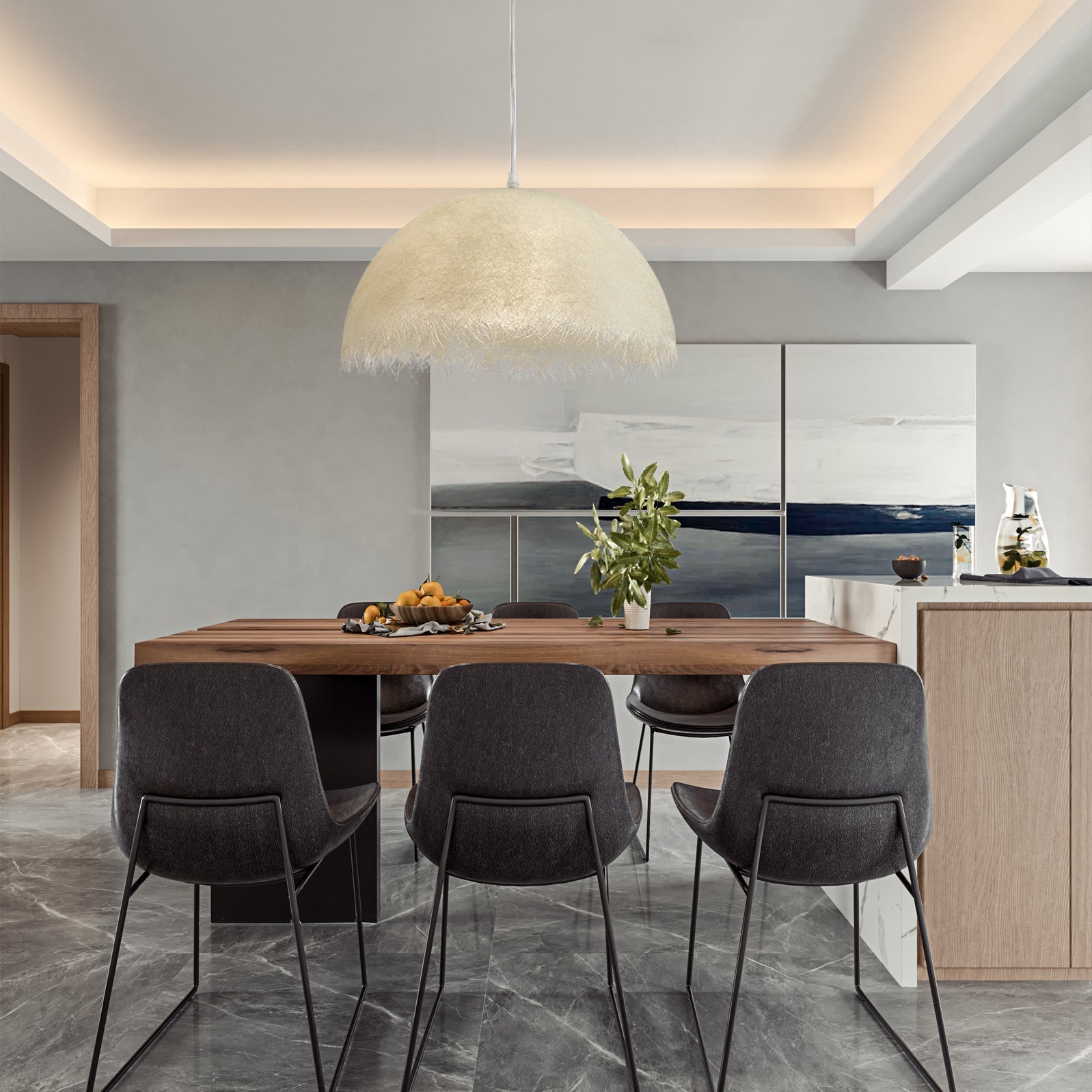 Willa Modern Epoxy Resin Pendant Light-Neutral Decor
