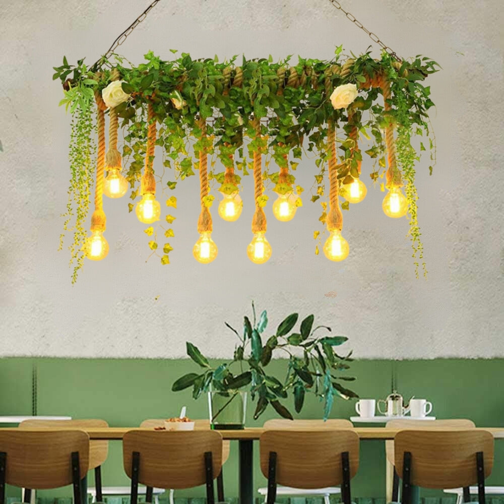 Ritta Natural Decorative Metal/Glass Pendant Light, Green - Neutral Decor