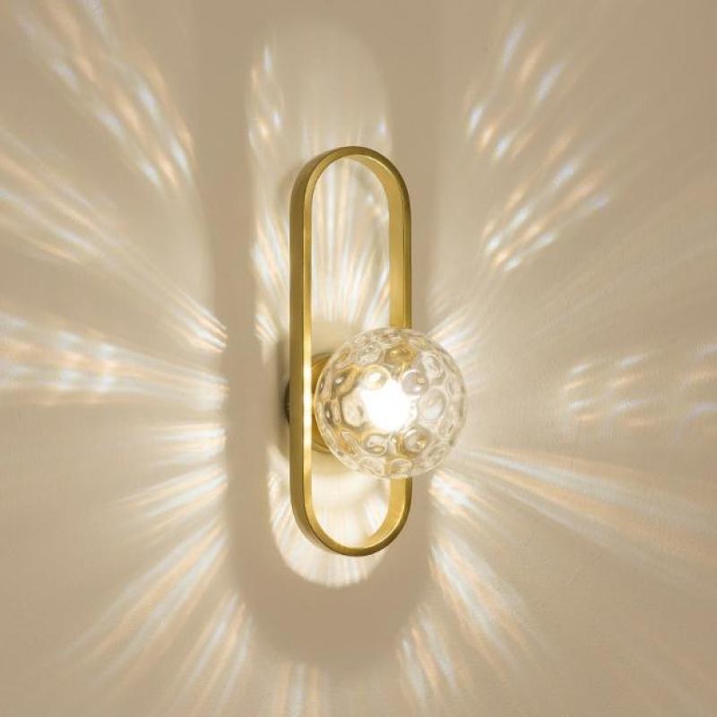 Valentina Modern Globe Bedside Wall Lamp Mount for Bedroom & Reading Room, Gold/Black - Neutral Decor