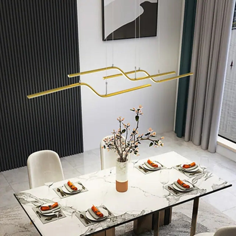 Arisha Minimalist Geometric Metal 3 Light Pendant Light, Dining Room - Neutral Decor