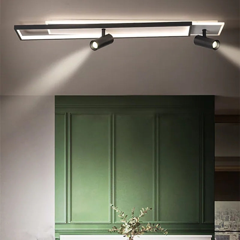 Aim Modern Geometric Ceiling Light with Spotlight, Black&White - Neutral Decor