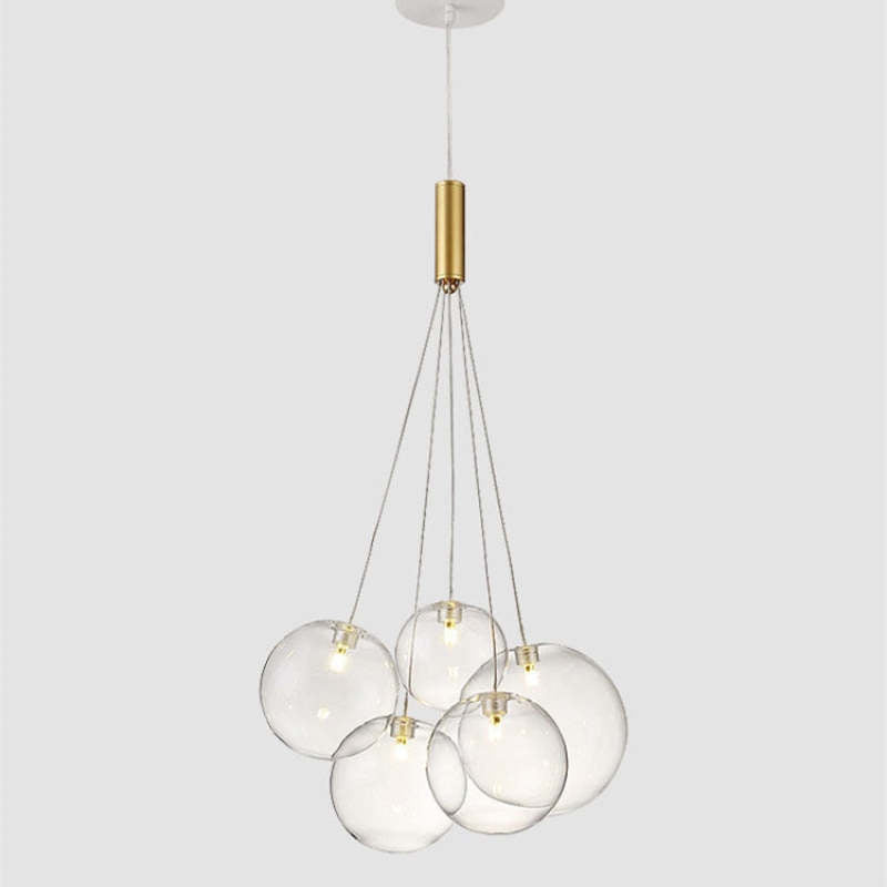 Valentina Glass Globe Bubble Pendant Light LED Stary - Neutral Decor