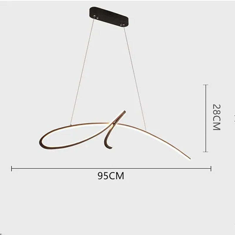 Arisha Pendant Light Irregular-curved Modern, Metal, Black/Gold, Restaurant - Neutral Decor