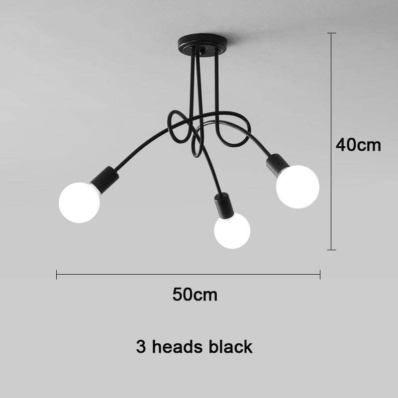 Arisha Modern Linear Curve Metal Ceiling Light, Dining Room/Living Room - Neutral Decor