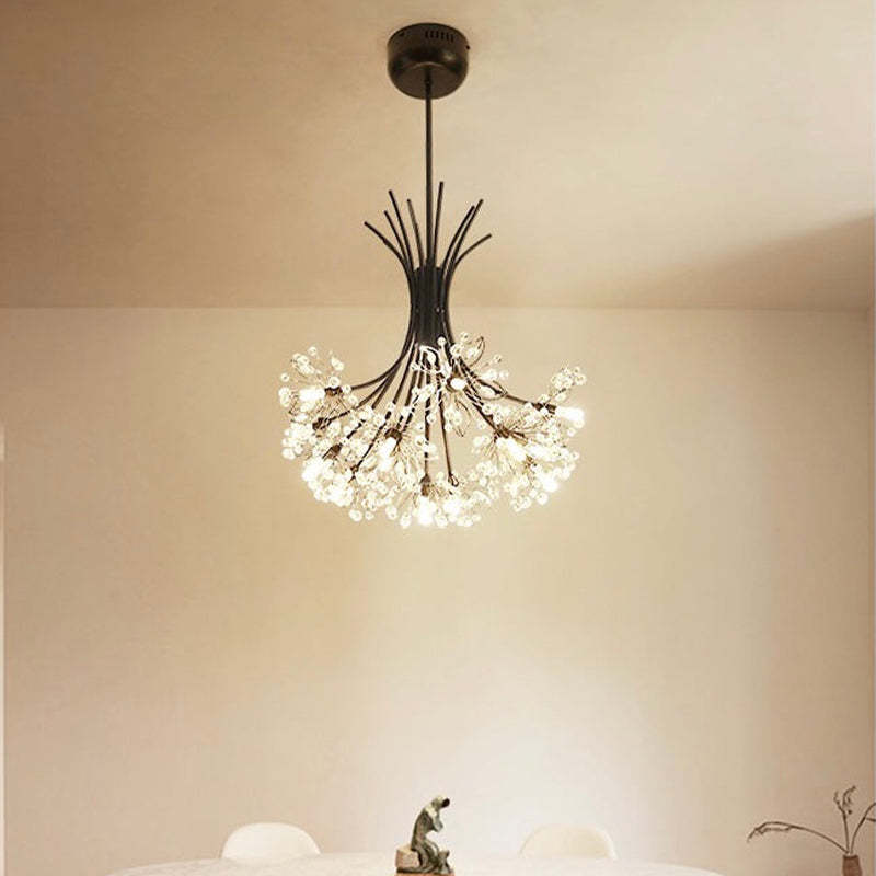 Arisha Modern Art Deco Crystal Sputnik Chandelier, Black/Gold - Neutral Decor