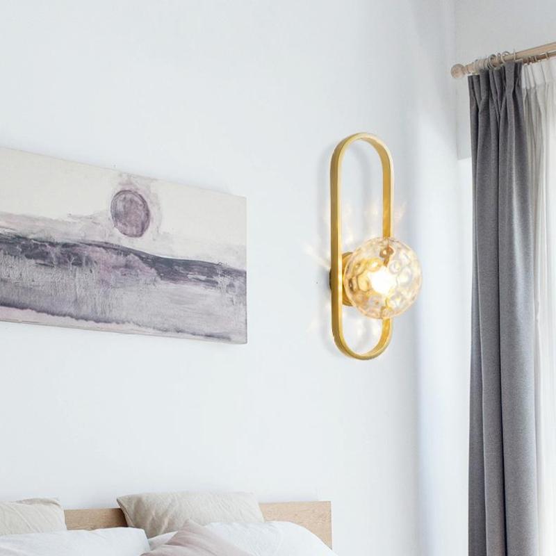 Valentina Modern Globe Bedside Wall Lamp Mount for Bedroom & Reading Room, Gold/Black - Neutral Decor