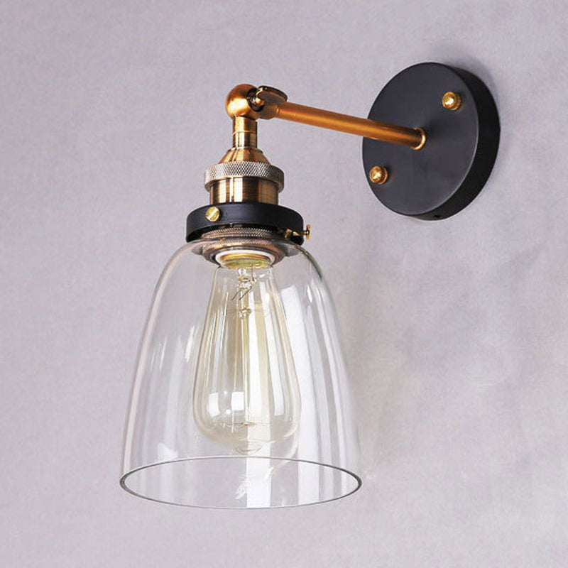 Arisha Retro Vintage Wall Mounted Lamp, Metal & Glass - Neutral Decor