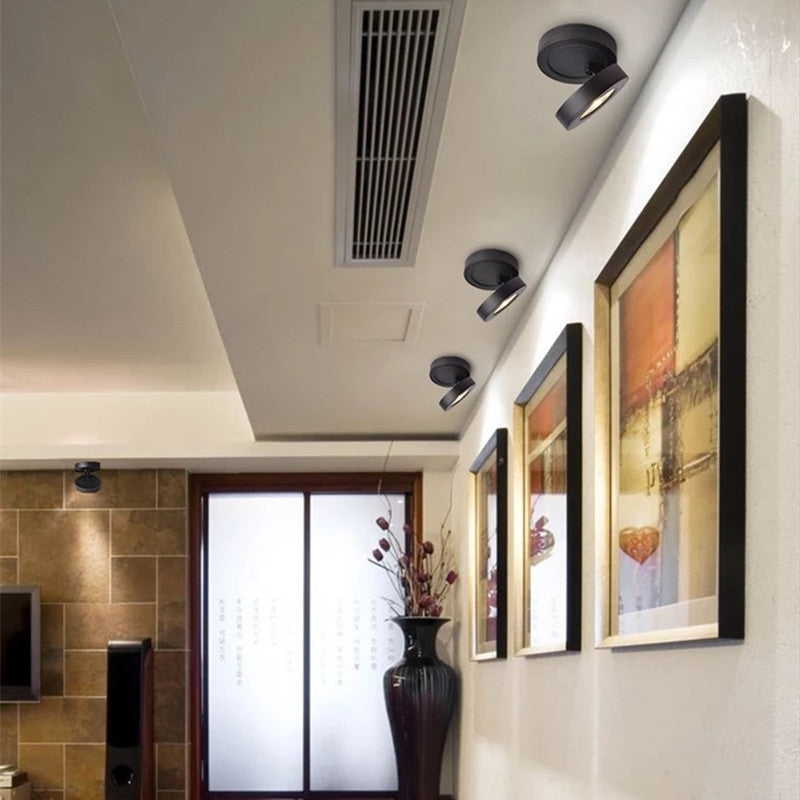Arisha Modern Ceiling lighting Round, Novak Flush Mount, White/Black, Kitchen - Neutral Decor