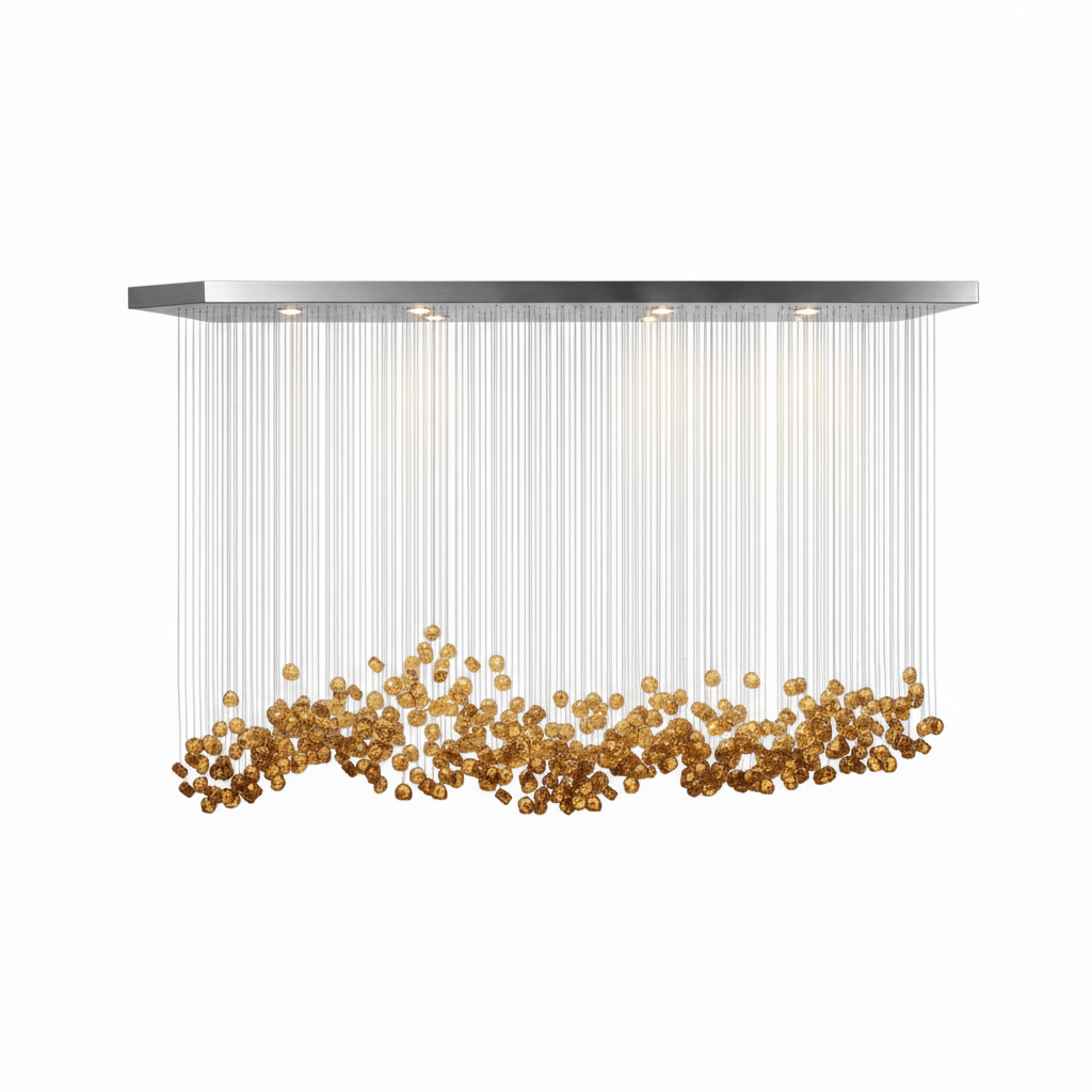 Crystal Stone Chandelier-Neutral Decor
