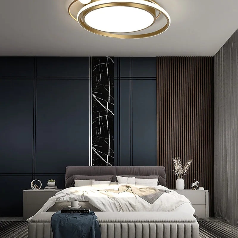 Arisha Modern Multi Orbit Flush Mount Ceiling Light, Black/Gold - Neutral Decor