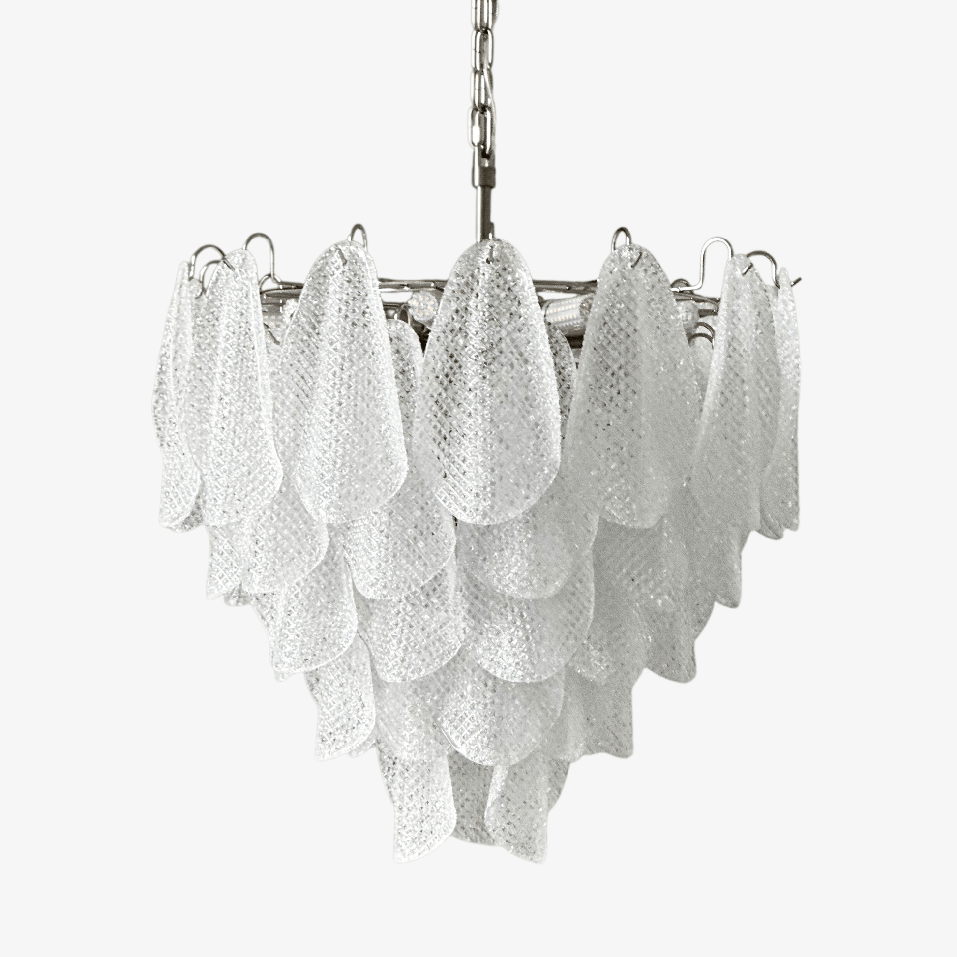 Prelit Glass Teardrop Chandelier-Neutral Decor
