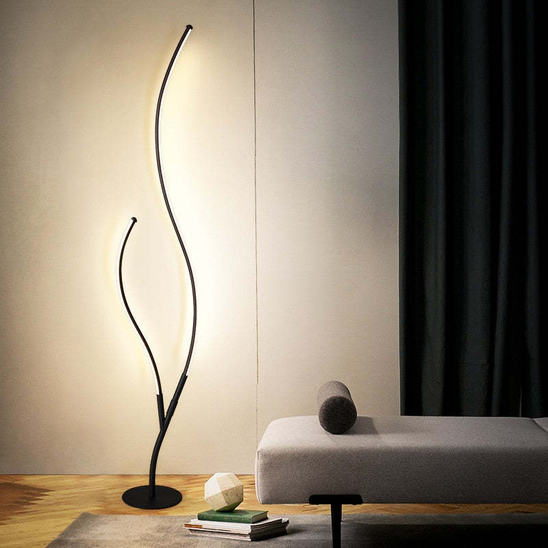 Louise Modern Simple Floor Lamp, Black & White - Neutral Decor