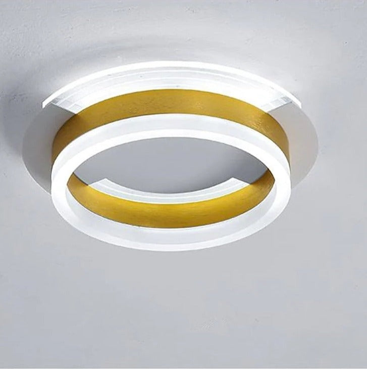 Arisha Modern Simple Gold Flush Mount Ceiling Light, Square/Round - Neutral Decor
