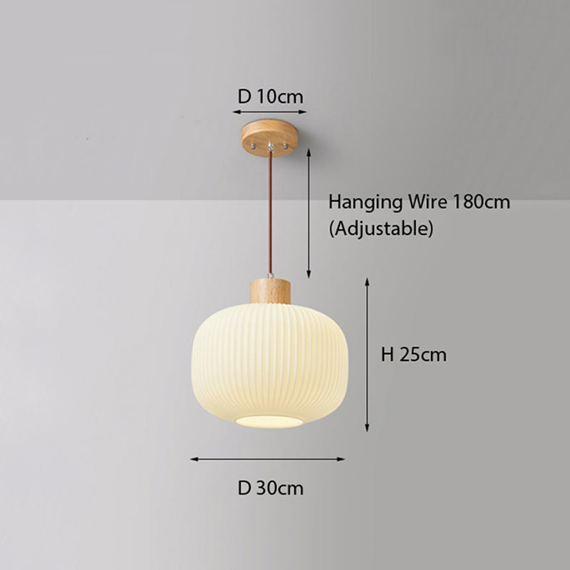 Muto Modern Wood/Glass Pendant Light, White - Neutral Decor
