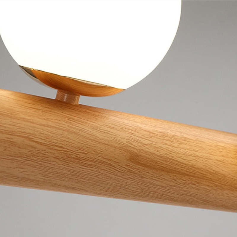 Valentina Glass Bubble Pendant Light Wood/Walnut - Neutral Decor
