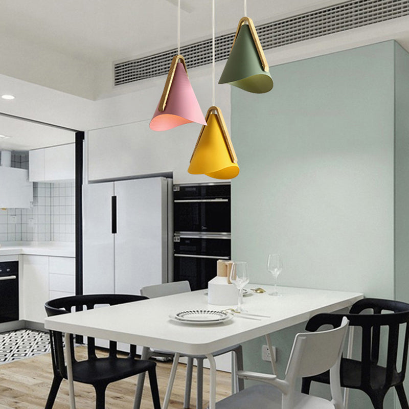 Valentina Modern Cone Pendant Light, Wood/Metal - Neutral Decor