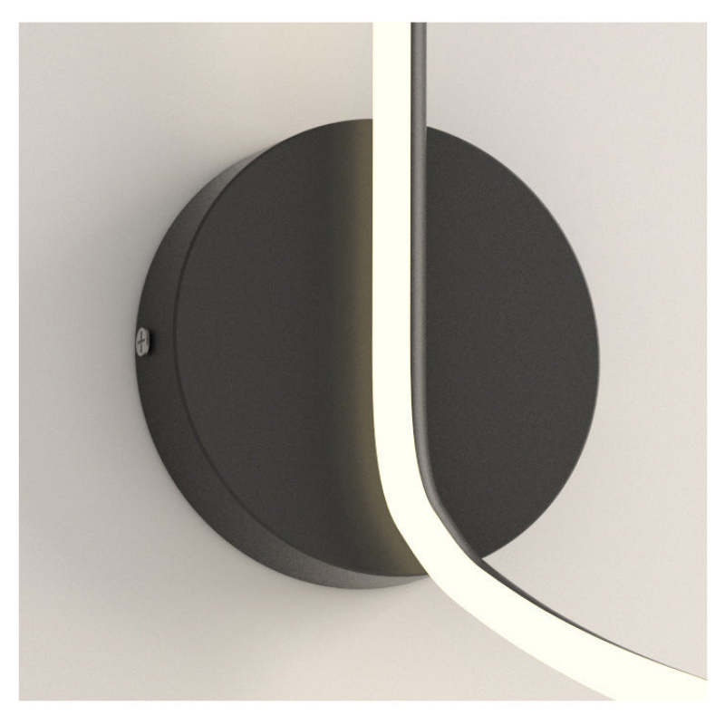 Arisha Modern LED Art Interior Wall Light Spiral, Black & White - Neutral Decor